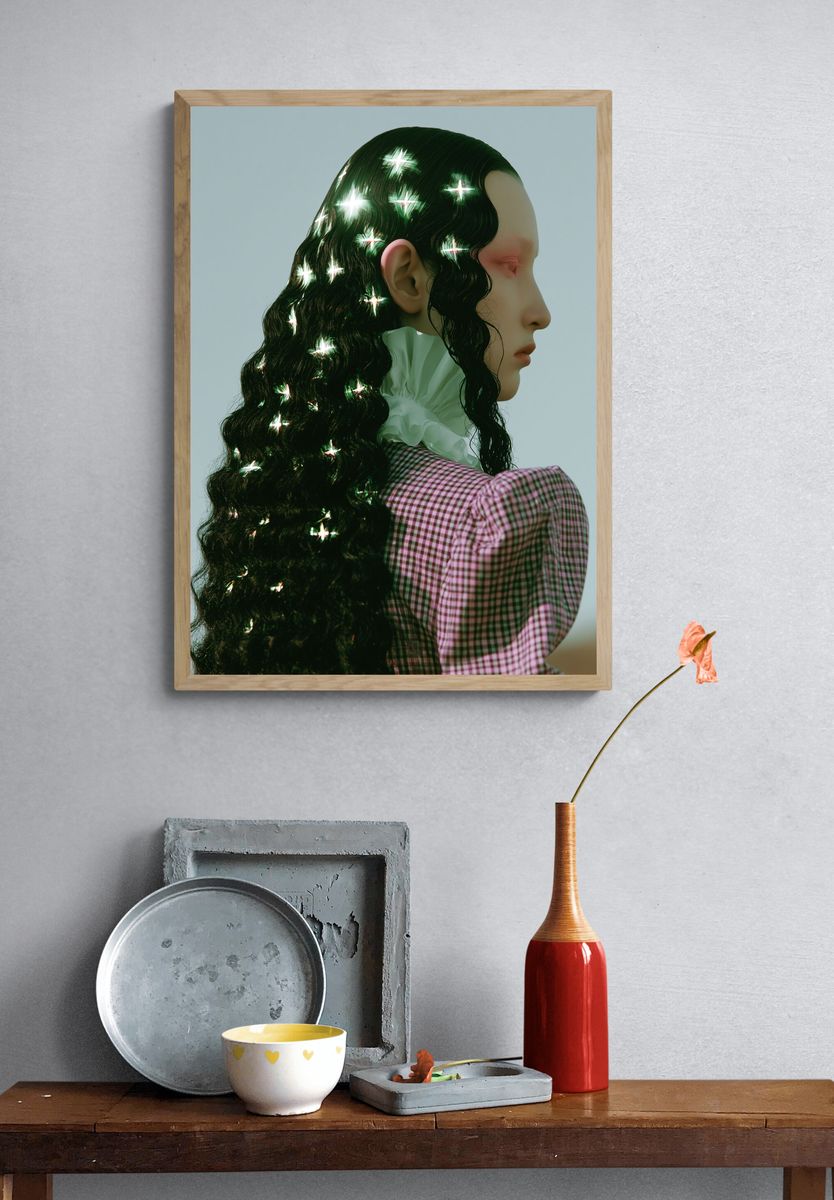 Sparkling Profile Portrait Print. — room view 3