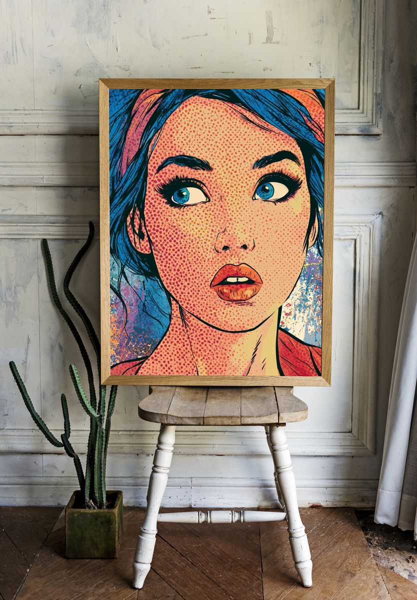Pop Art Woman Portrait Poster. — room view 1
