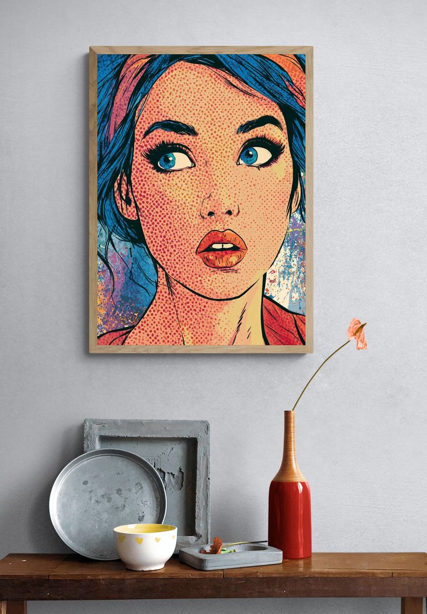 Pop Art Woman Portrait Poster. — room view 3
