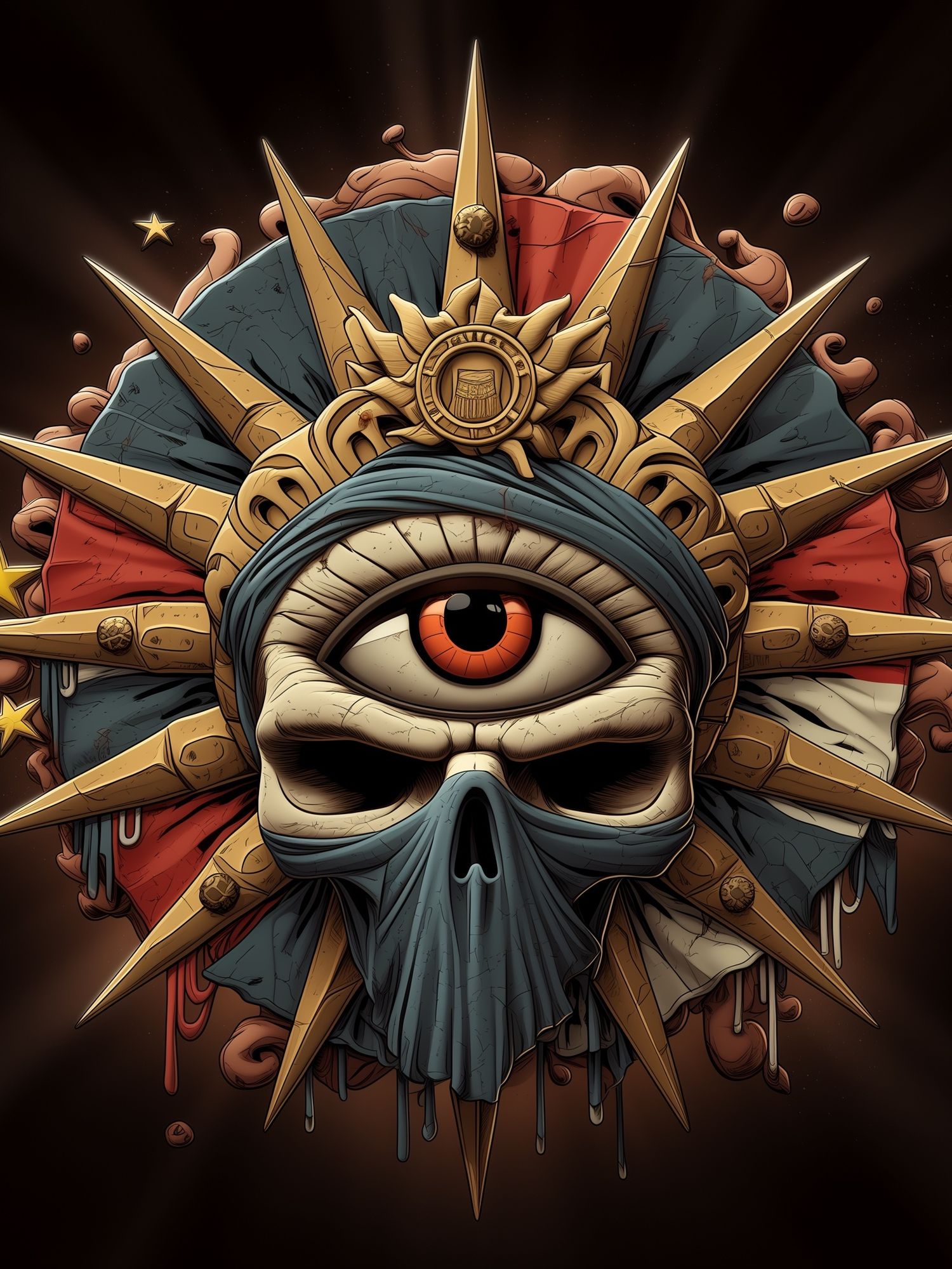 Cyclops Skull Emblem Illustration Poster. poster — illustration art