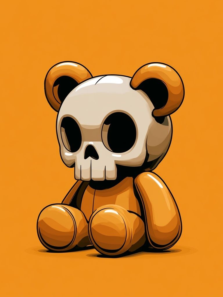 Skull Bear Cartoon Poster. poster detail