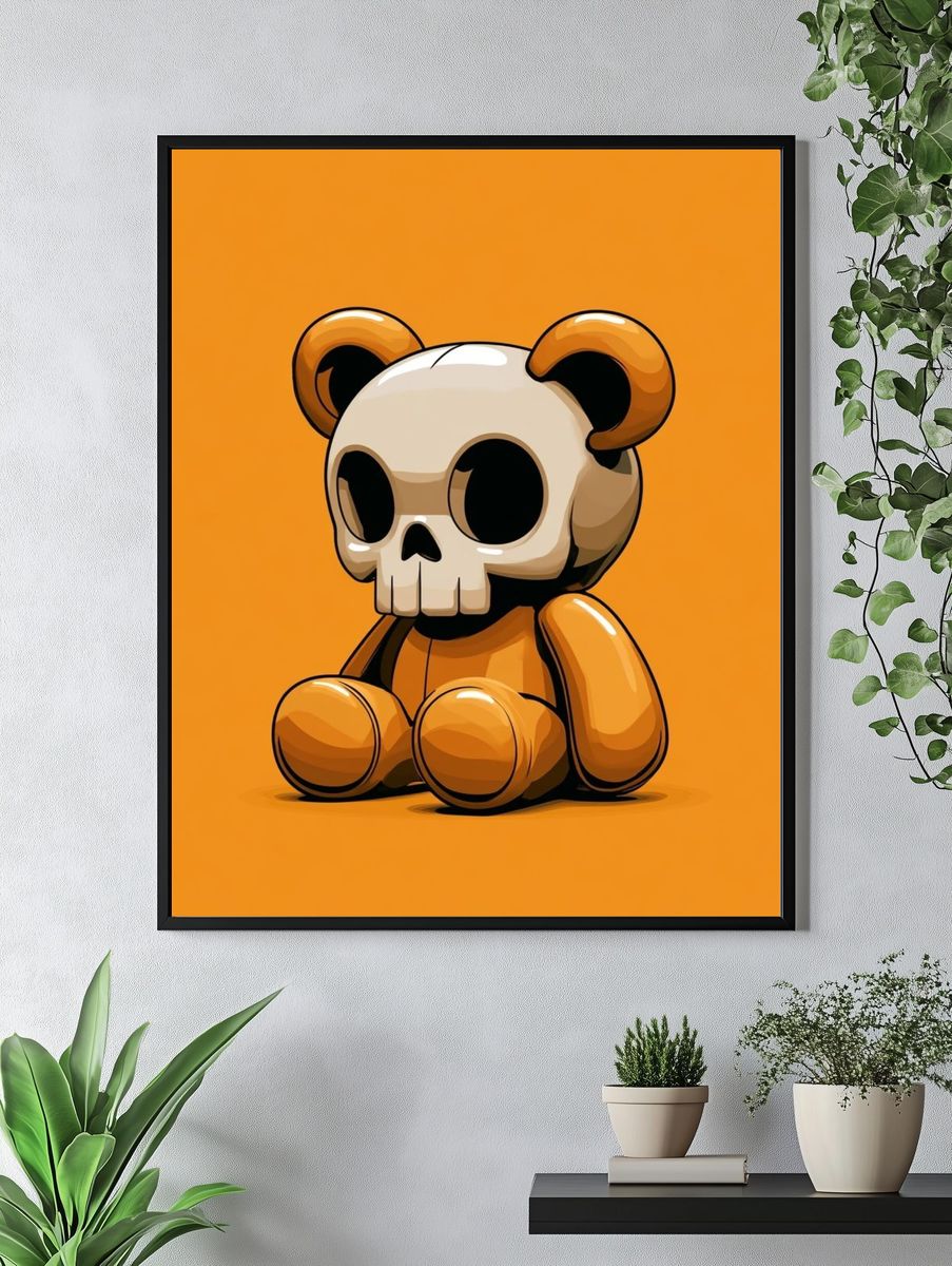 Skull Bear Cartoon Poster. — room view 4