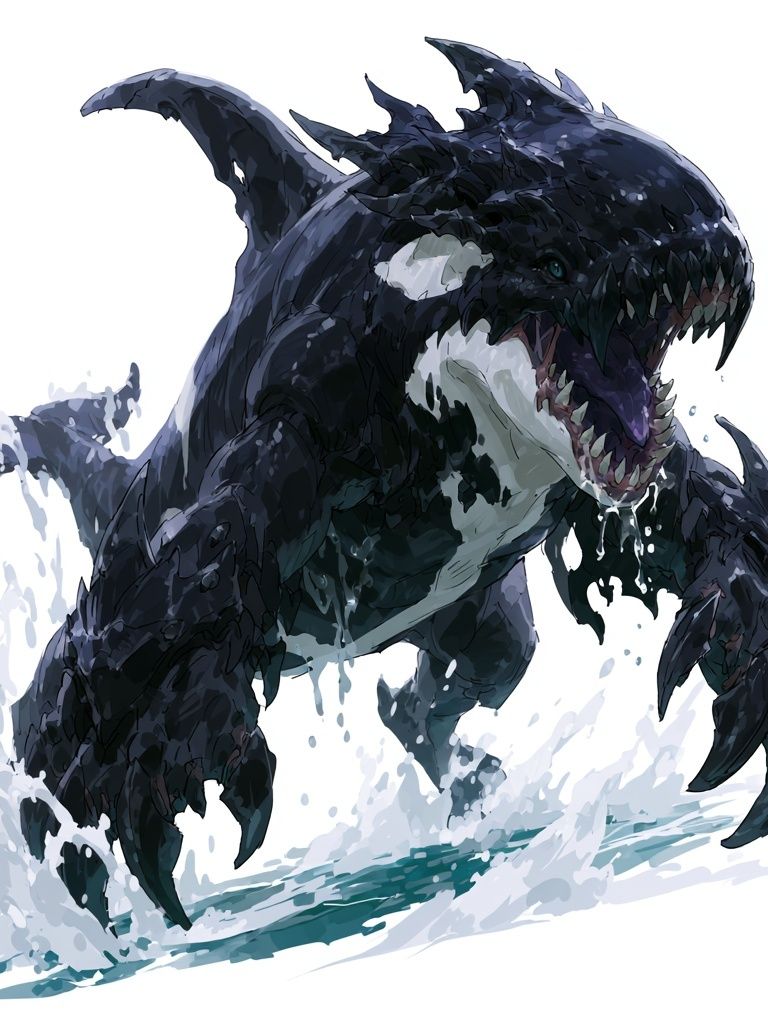 Shark Monster Digital Art Poster. poster detail