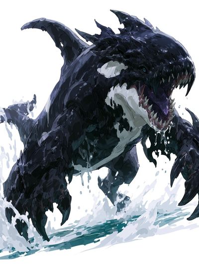 Shark Monster Digital Art Poster.