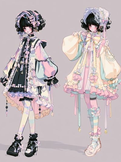 Pastel Lolita Fashion Illustration Poster.