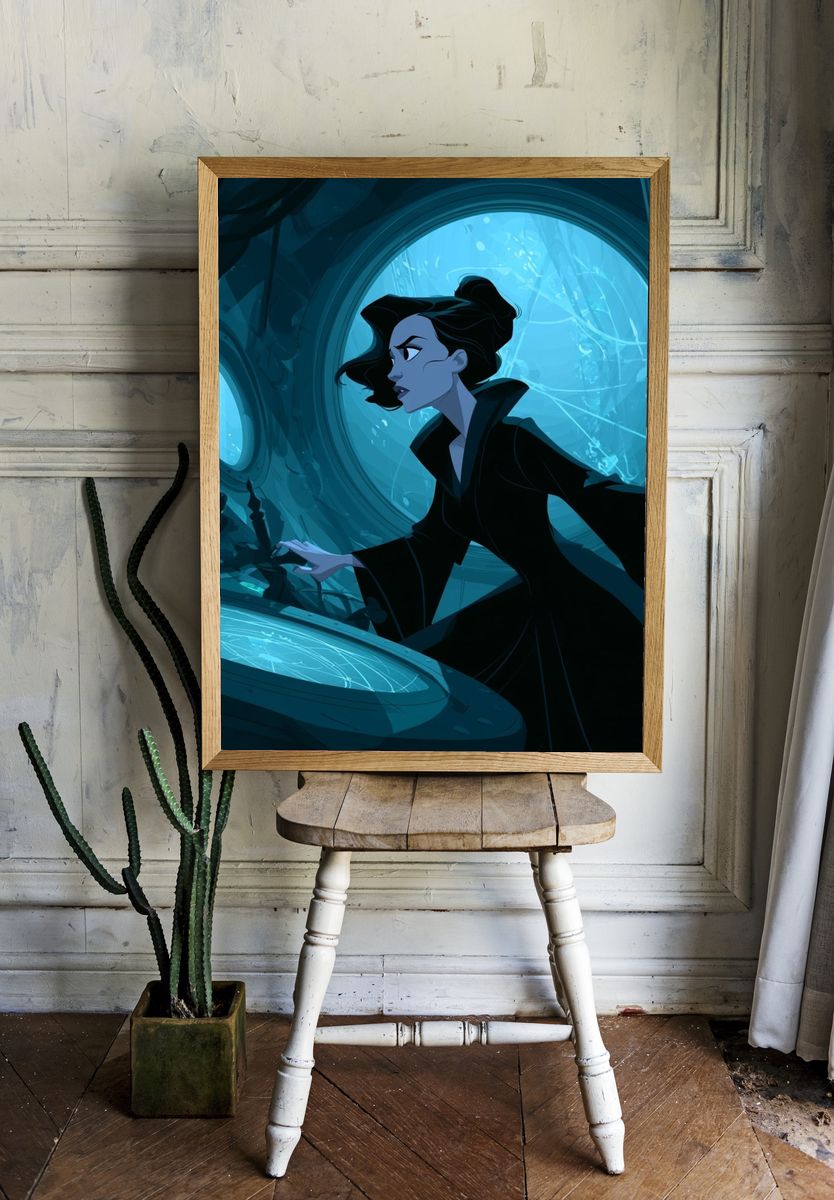 Underwater Sorceress Digital Art Poster. room preview