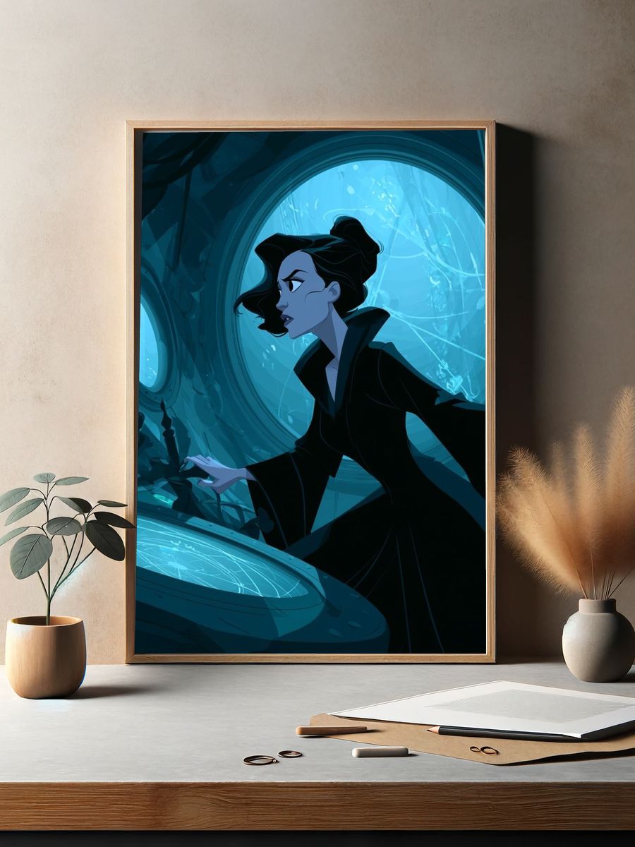 Underwater Sorceress Digital Art Poster. — room view 2