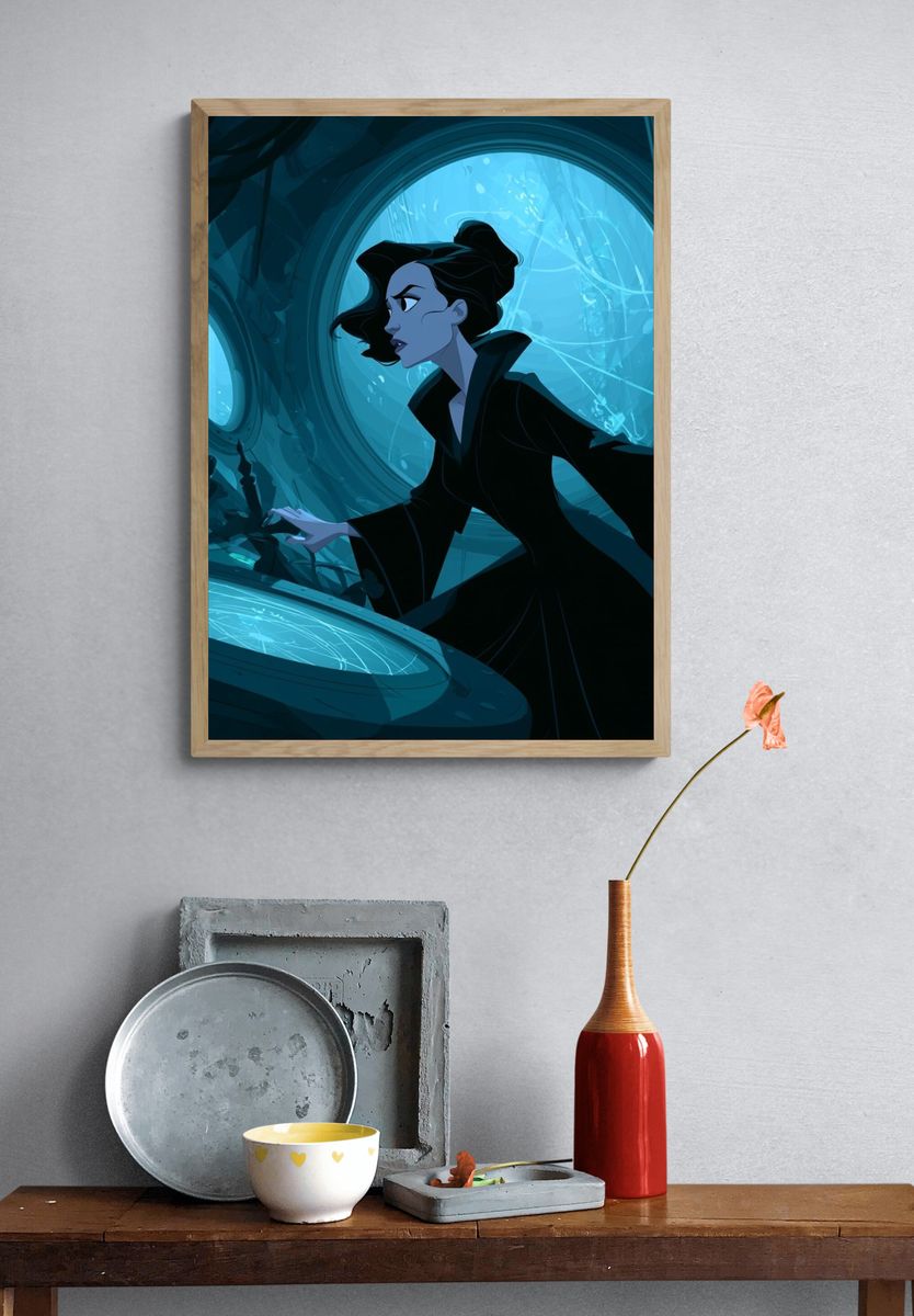 Underwater Sorceress Digital Art Poster. — room view 3