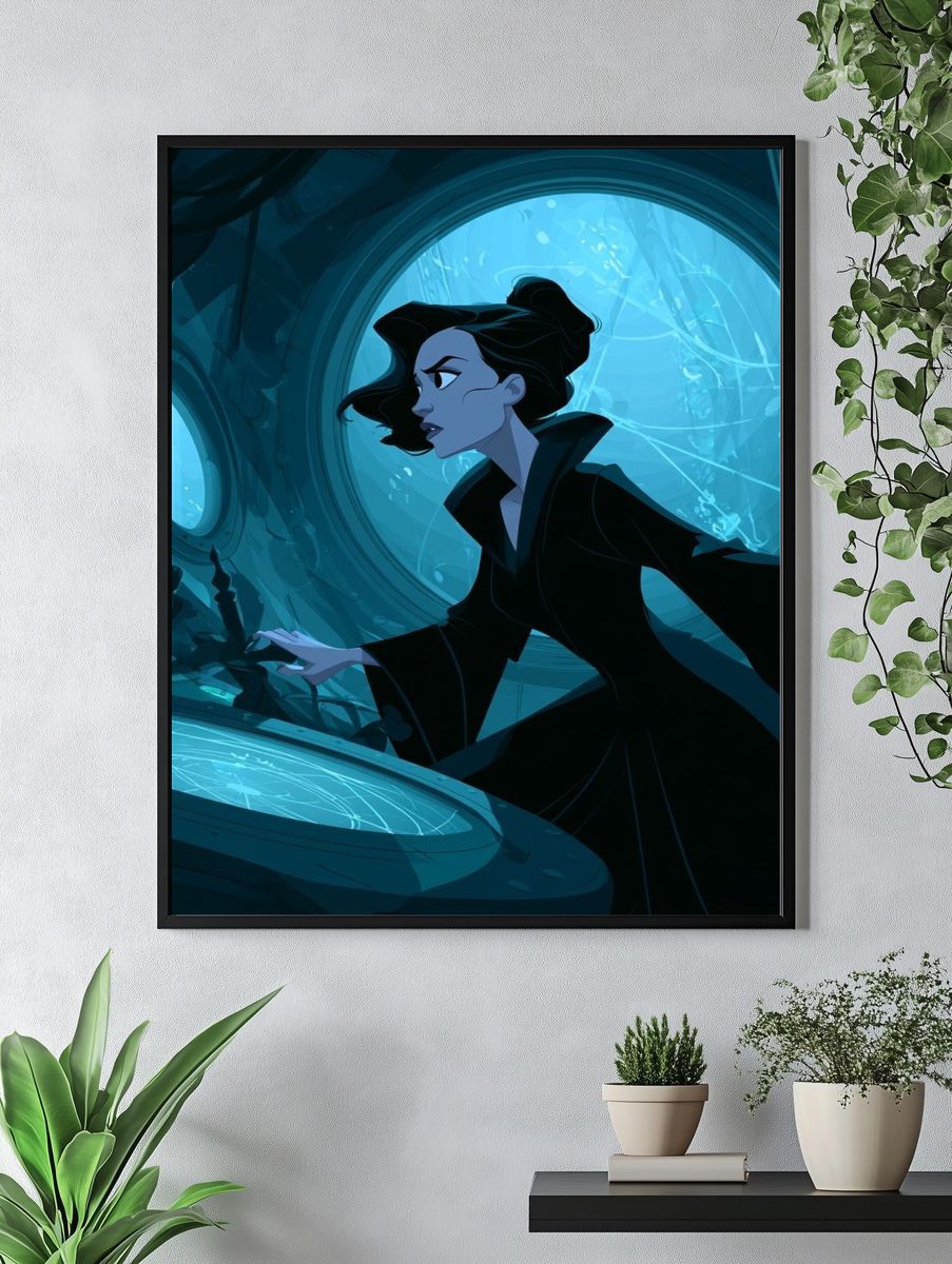 Underwater Sorceress Digital Art Poster. — room view 4