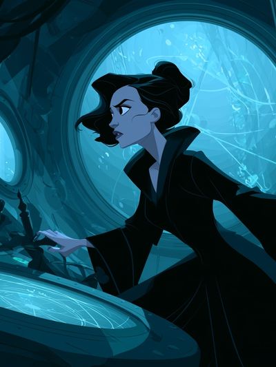 Underwater Sorceress Digital Art Poster.