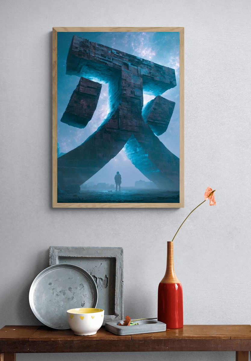 Cosmic Monolith Surrealism Print. — room view 3
