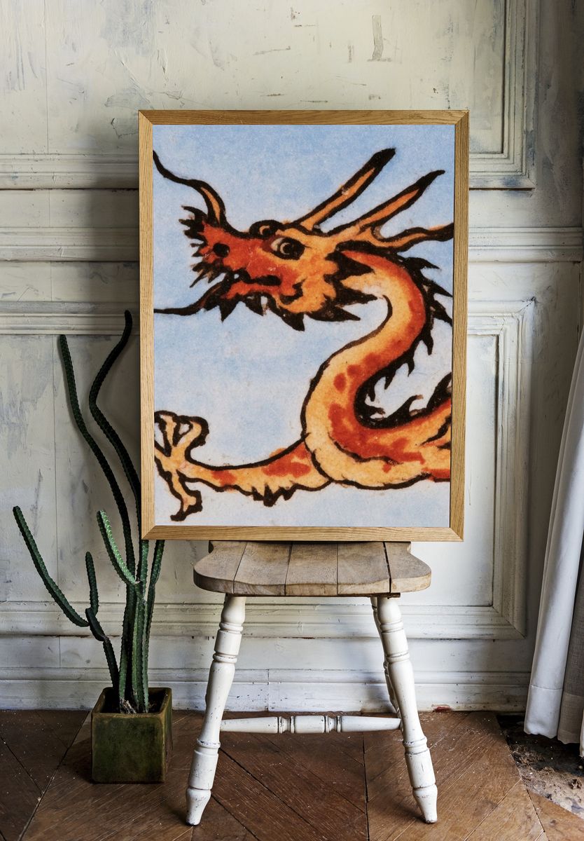 Chinese Dragon Illustration Poster. room preview