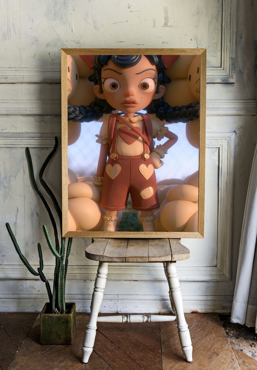 Whimsical Doll Character Poster. room preview