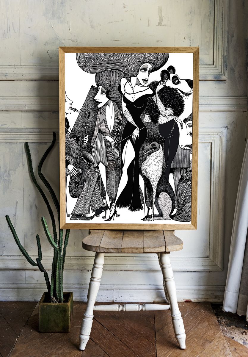 Surreal Fashion Ensemble Print. room preview