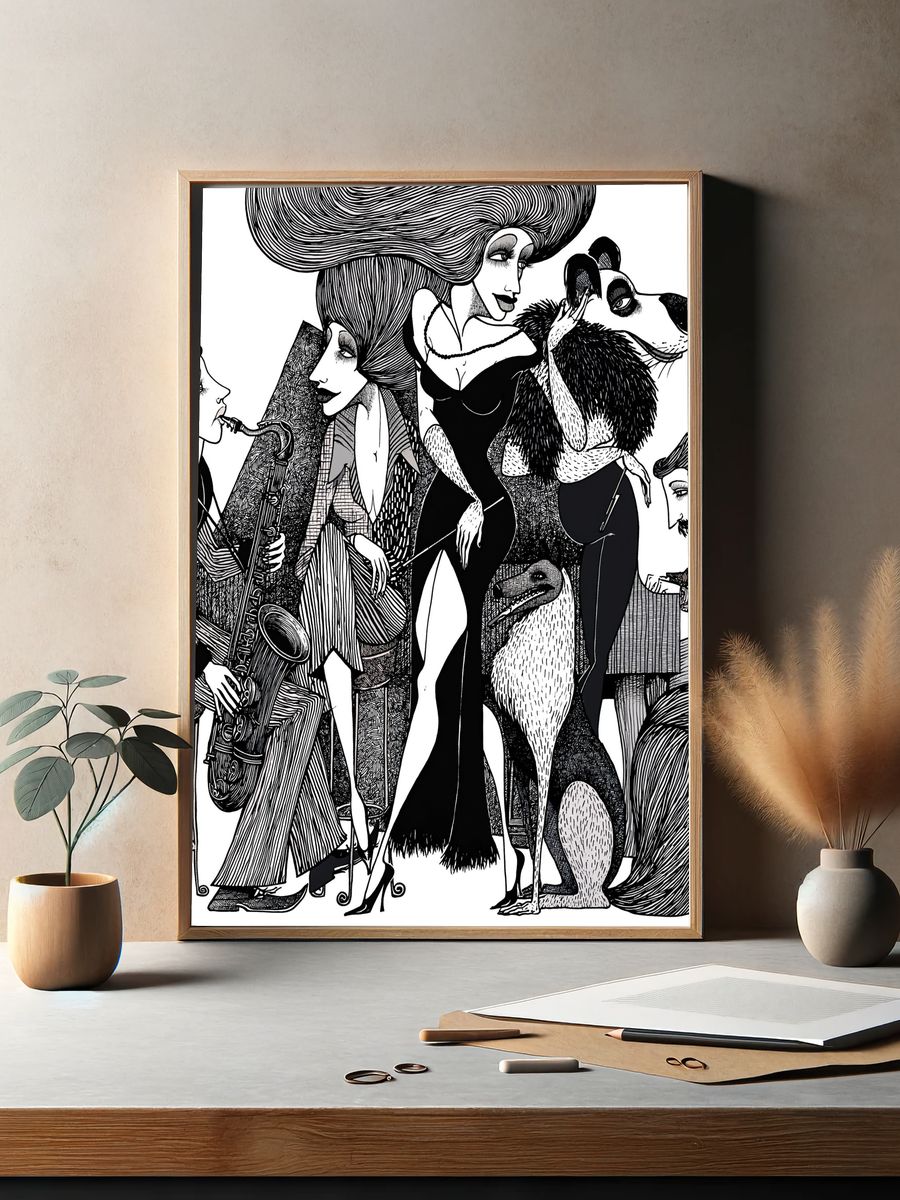 Surreal Fashion Ensemble Print. — room view 2