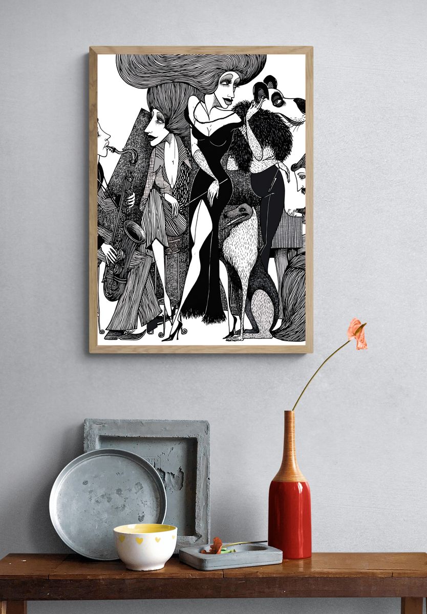 Surreal Fashion Ensemble Print. — room view 3