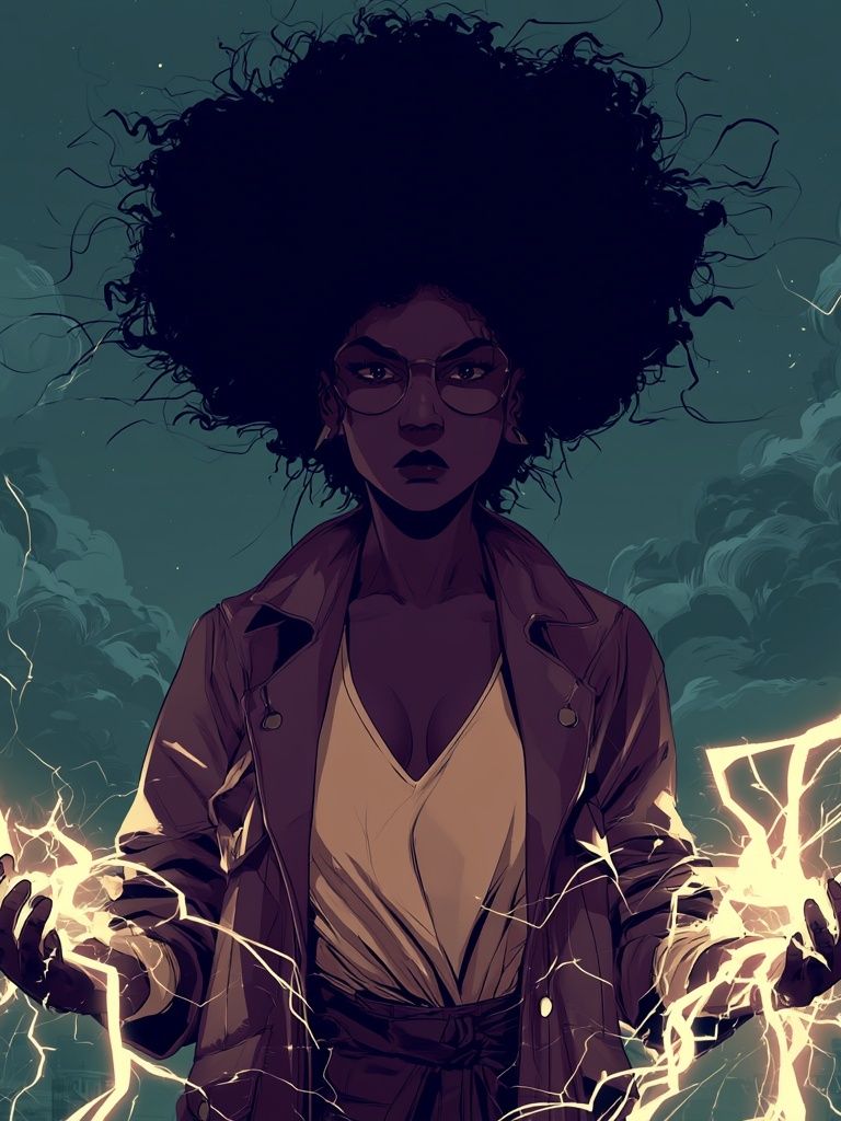 Electric Storm Woman Illustration Poster. poster — illustration art