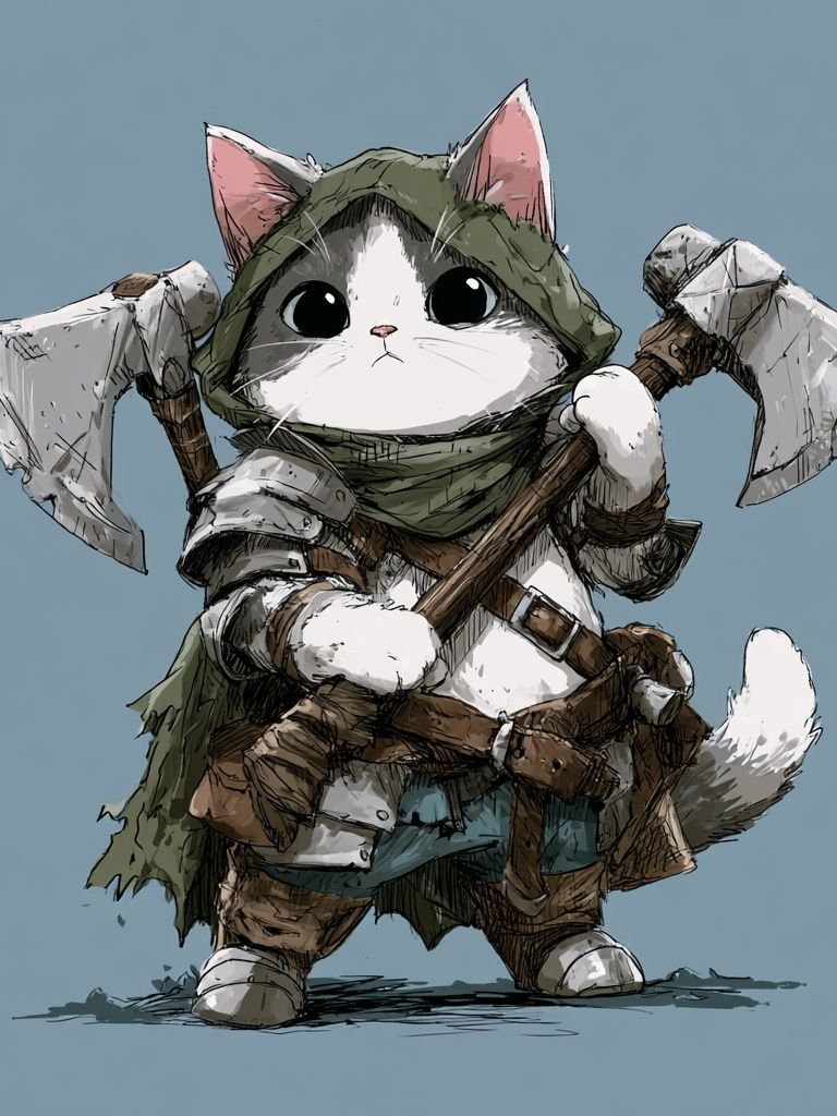 Warrior Cat Illustration Poster. poster detail