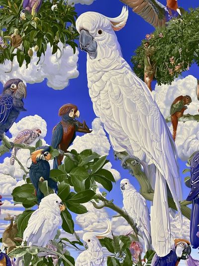 Tropical Parrots in the Sky Poster.