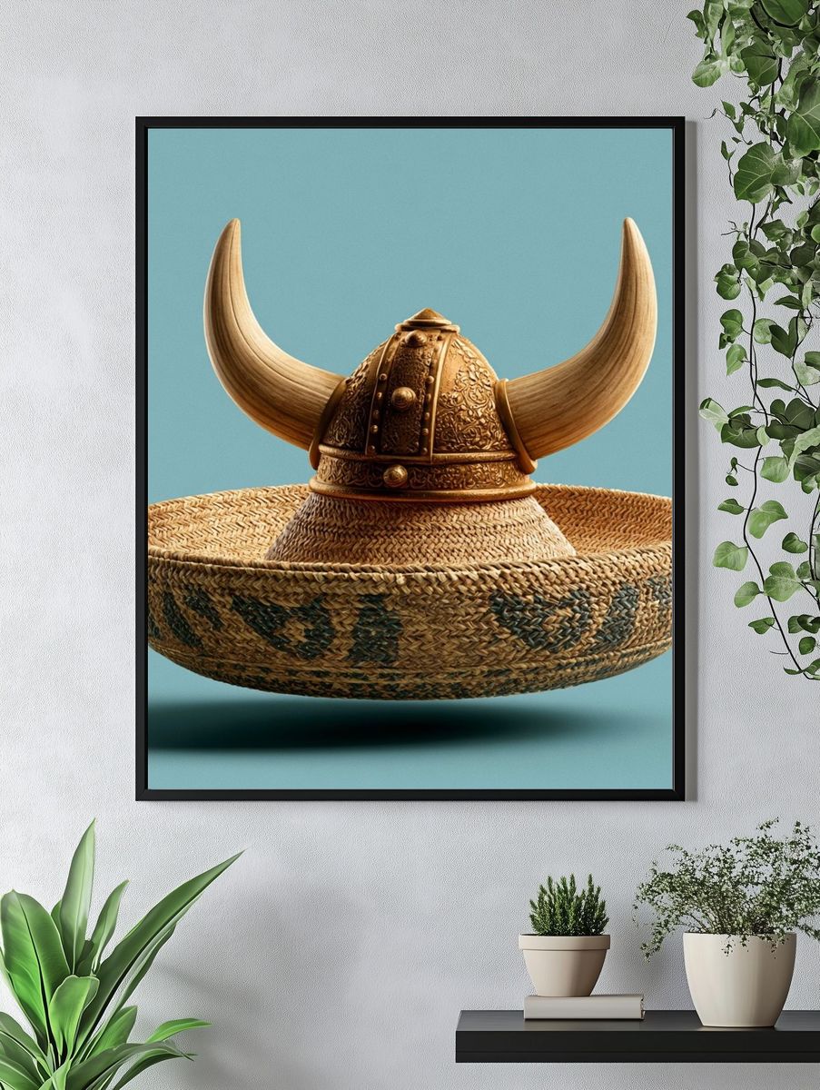 Viking Helmet Still Life Poster. — room view 4