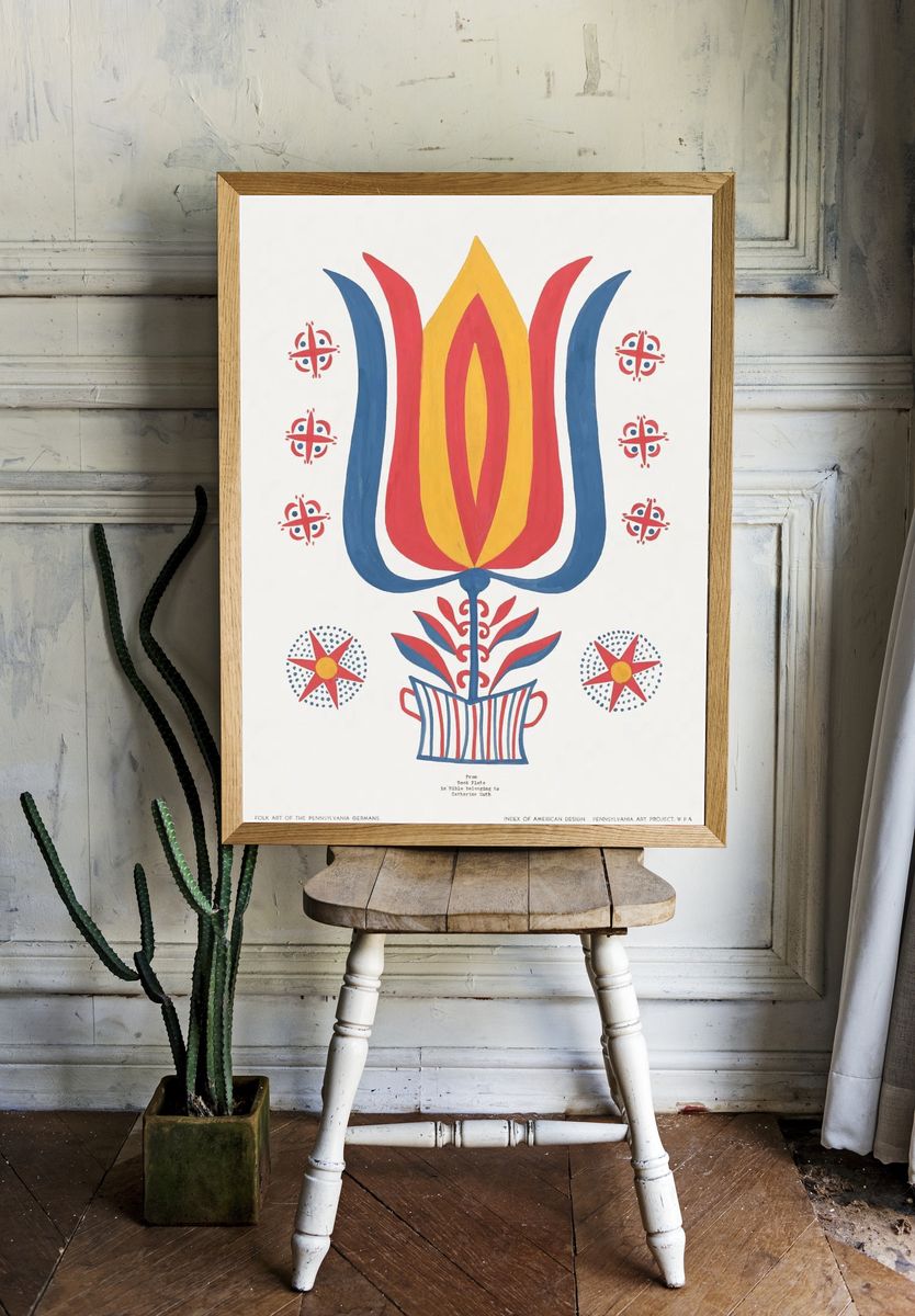 Pennsylvania German Folk Art Poster. — room view 1