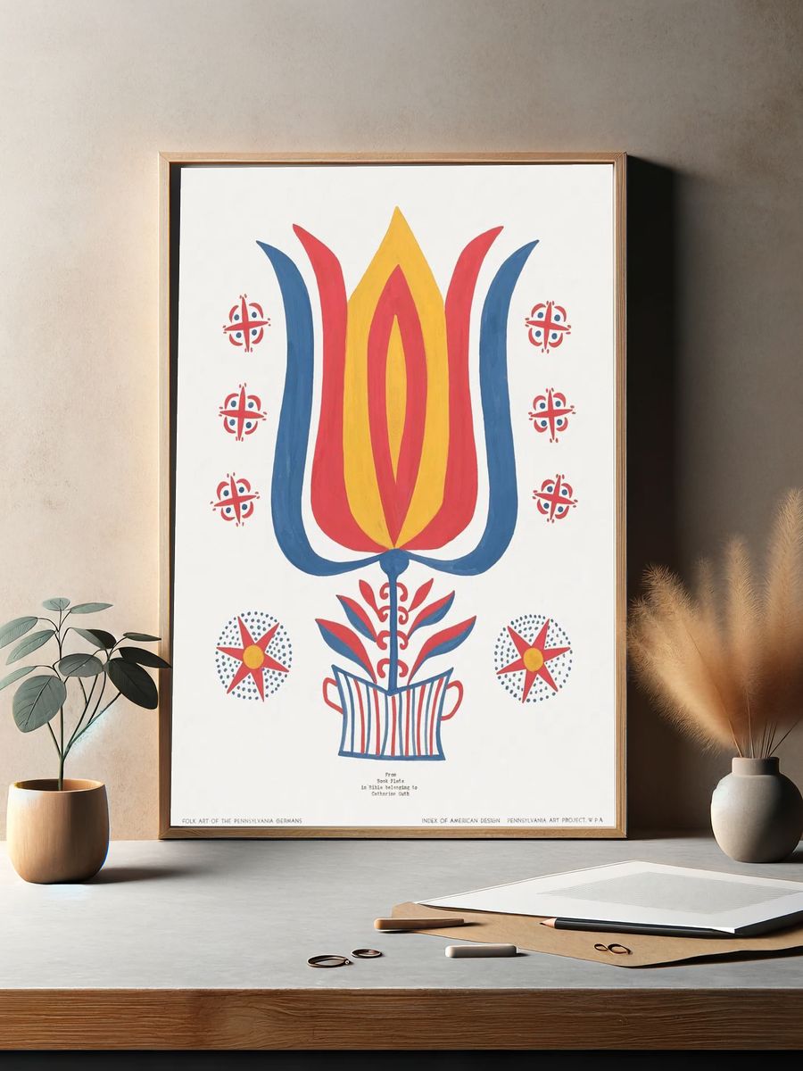 Pennsylvania German Folk Art Poster. — room view 2