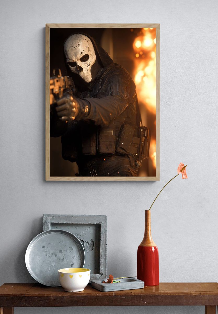Masked Tactical Soldier Action Poster. — room view 3