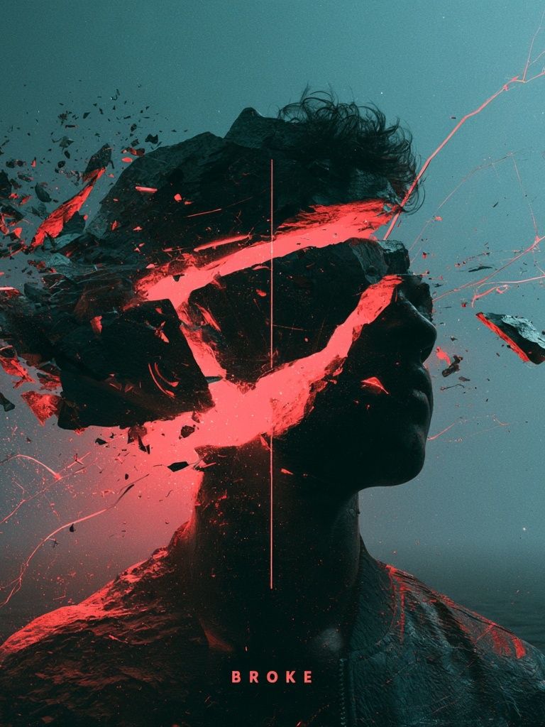 Broken Identity Surrealism Poster. poster — illustration art