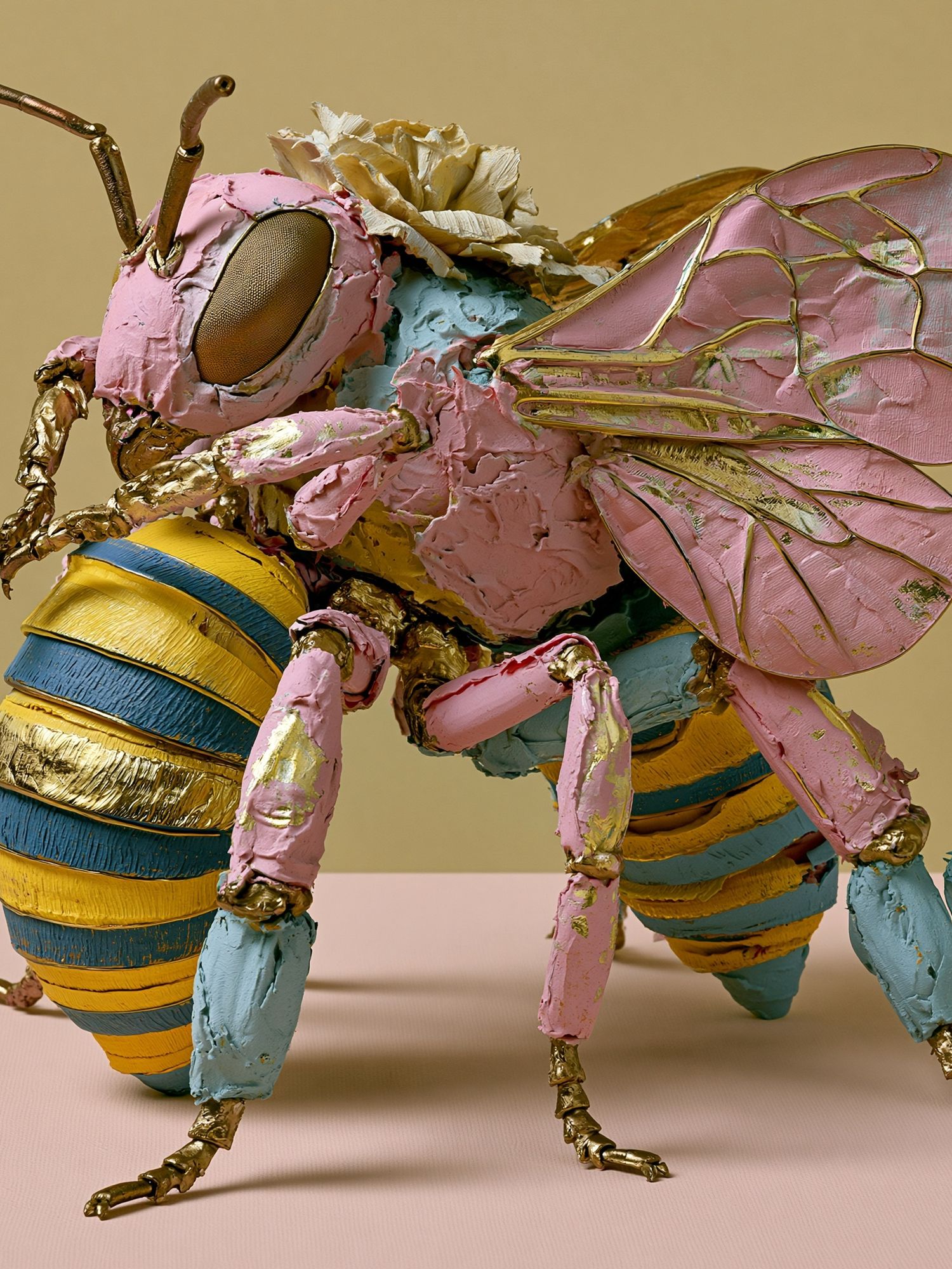 Pastel Bee Sculpture Print. poster — illustration art