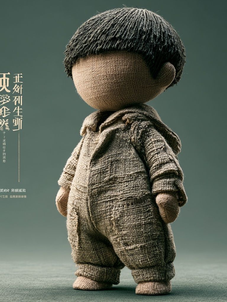 Textured Doll Character Illustration Poster. poster — illustration art