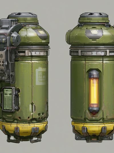 Sci-Fi Utility Canister Illustration Poster. poster