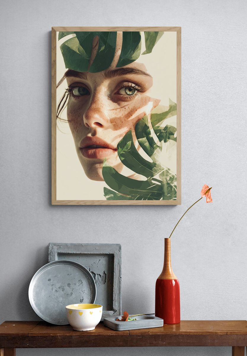 Gilded Blue Portrait Fine-Art Print. — room view 3
