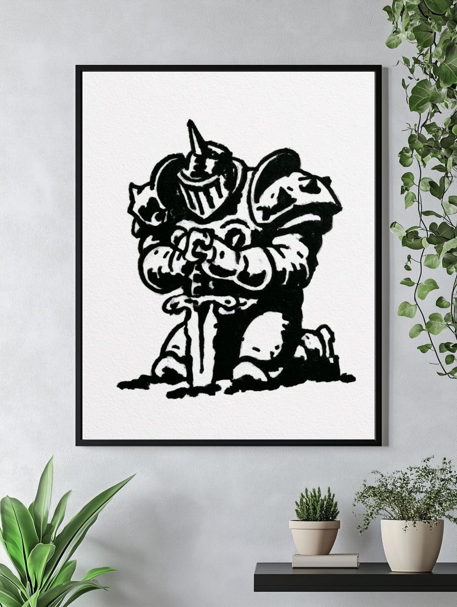 Black Ink Clown Portrait Poster. — room view 4