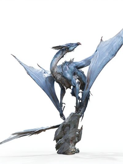 Blue Dragon Sculpture Print. poster