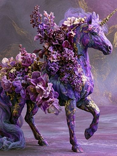 Floral Unicorn Fantasy Print. poster — illustration art