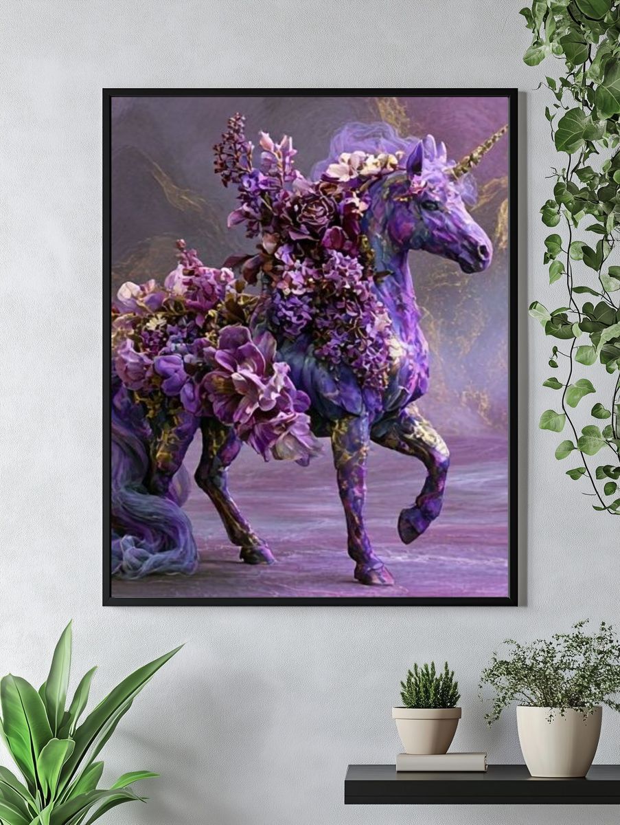 Floral Unicorn Fantasy Print. — room view 4