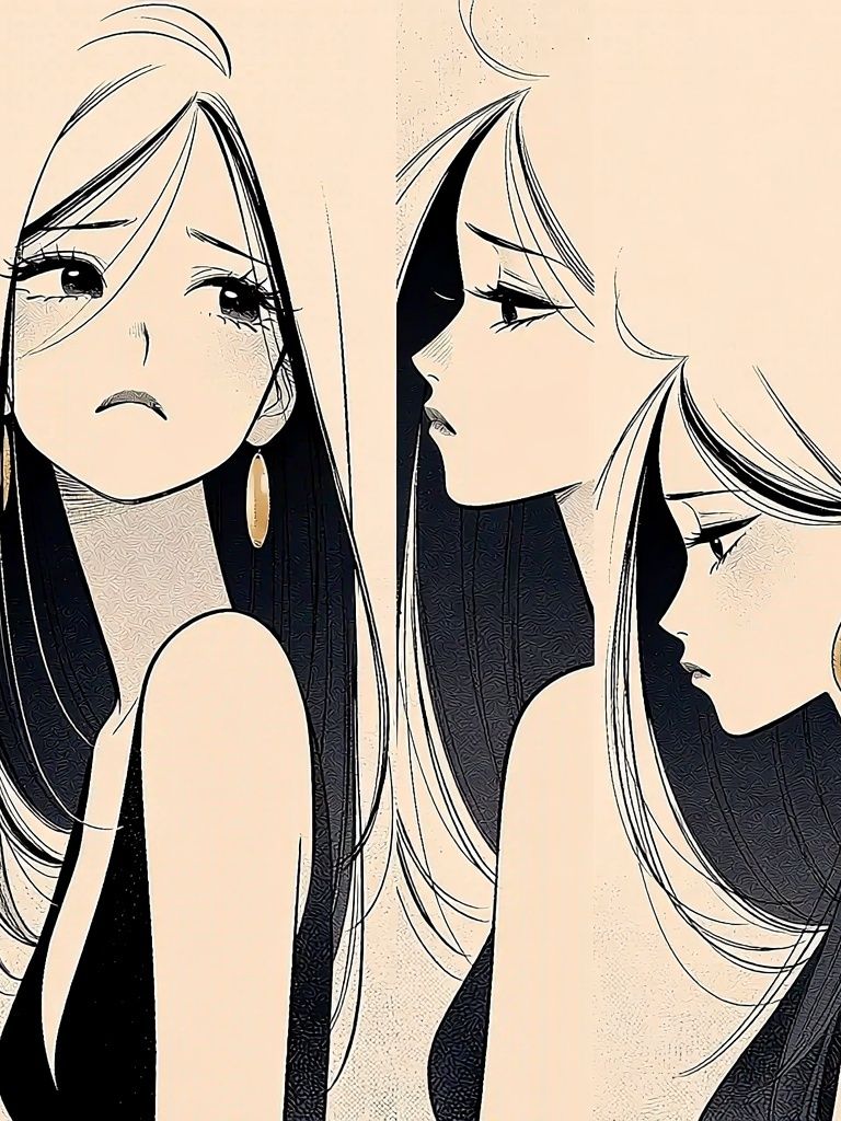 Three Faces of Elegance Illustration Poster. poster — illustration art