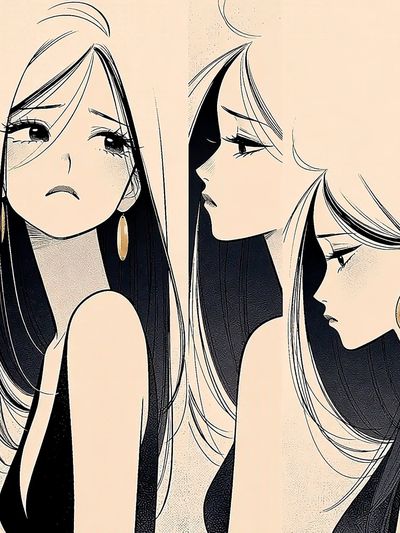 Three Faces of Elegance Illustration Poster.
