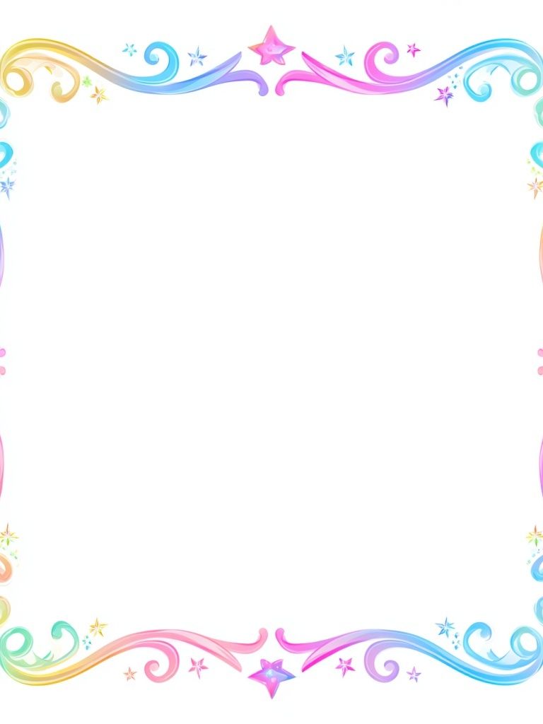 Rainbow Swirl Frame Illustration Poster. poster — illustration art