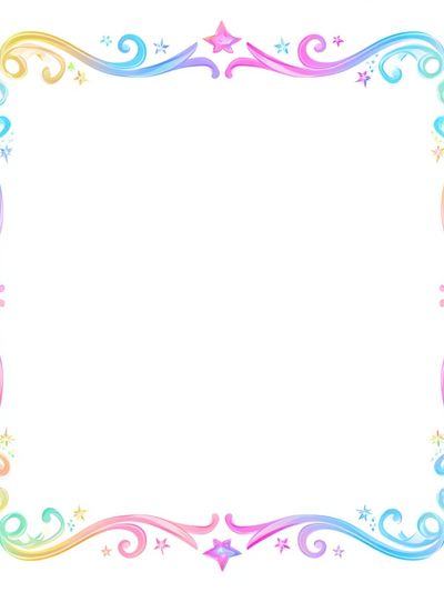 Rainbow Swirl Frame Illustration Poster.