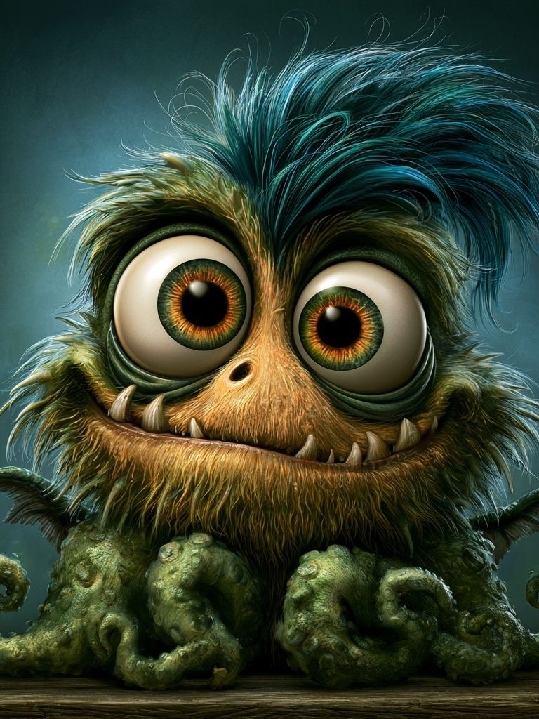 Cute Monster Illustration Poster. poster — illustration art