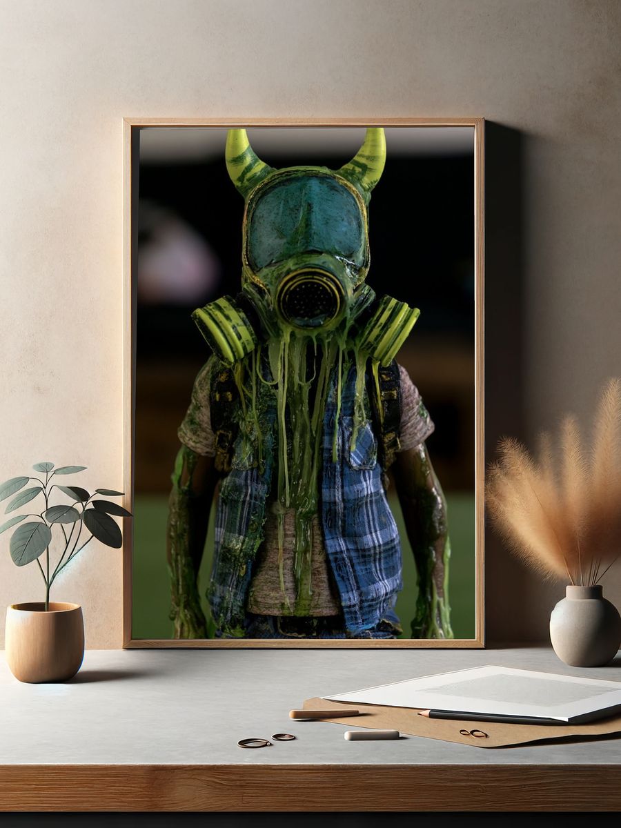 Toxic Horned Figure Illustration Poster. — room view 2