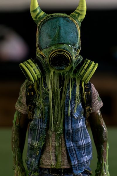Toxic Horned Figure Illustration Poster.