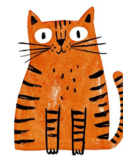 Orange Cat Illustration Poster. poster