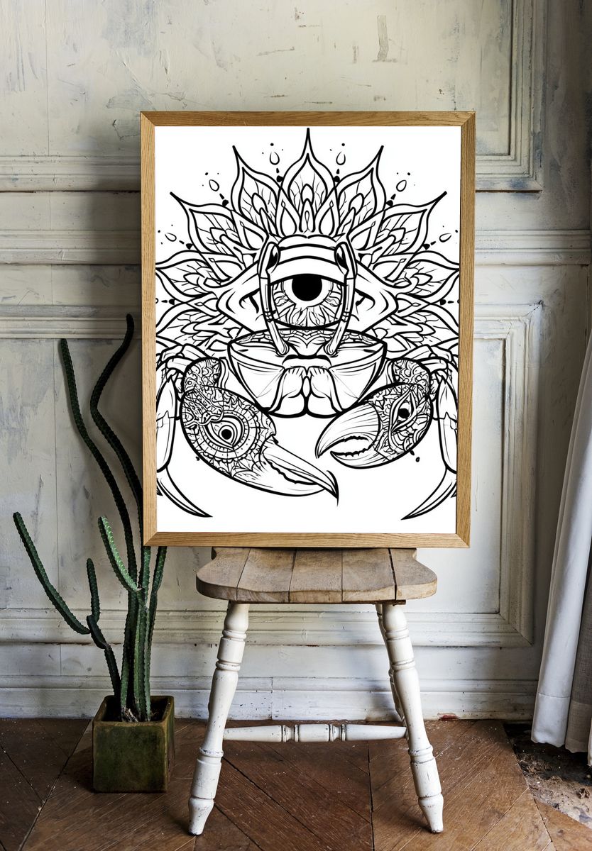 Mystic Crab Eye Illustration Poster. room preview