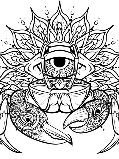 Mystic Crab Eye Illustration Poster.