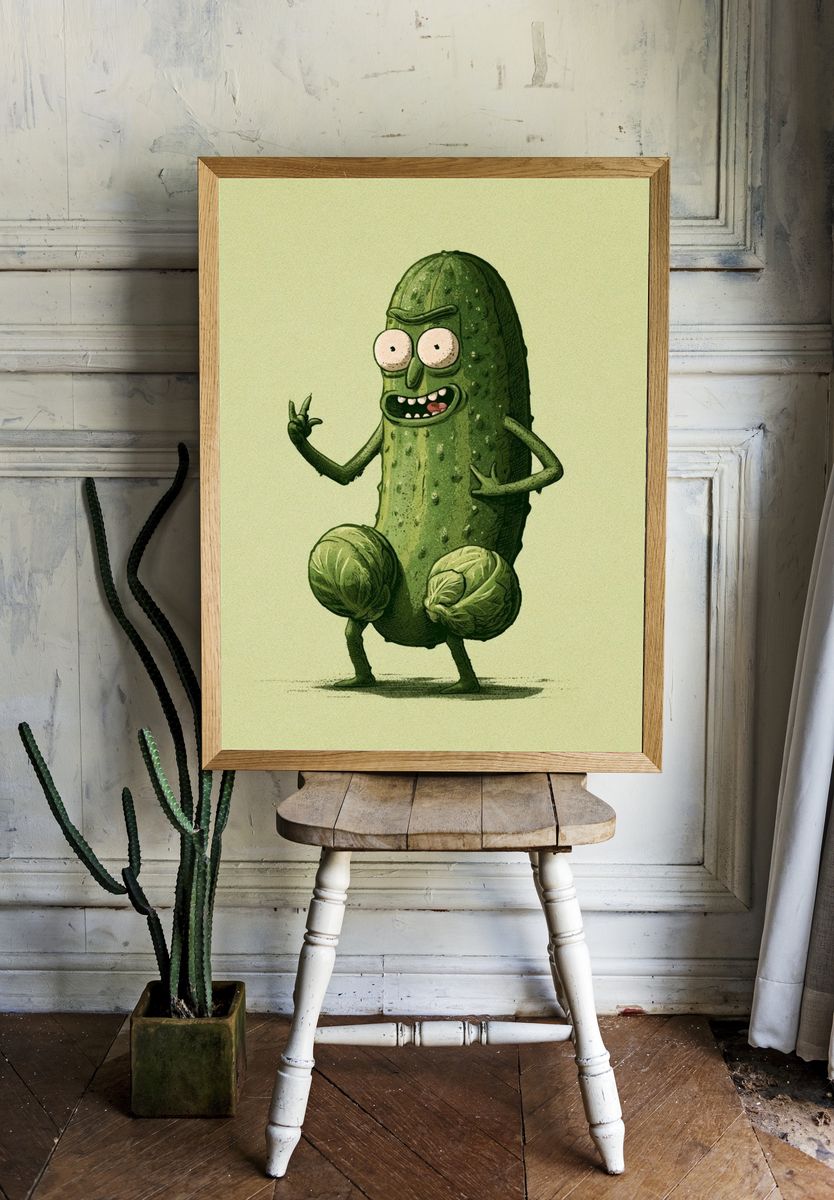 Pickle Character Illustration Poster. — room view 1