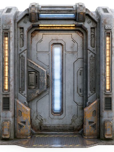 Sci-Fi Space Door Illustration Poster. poster
