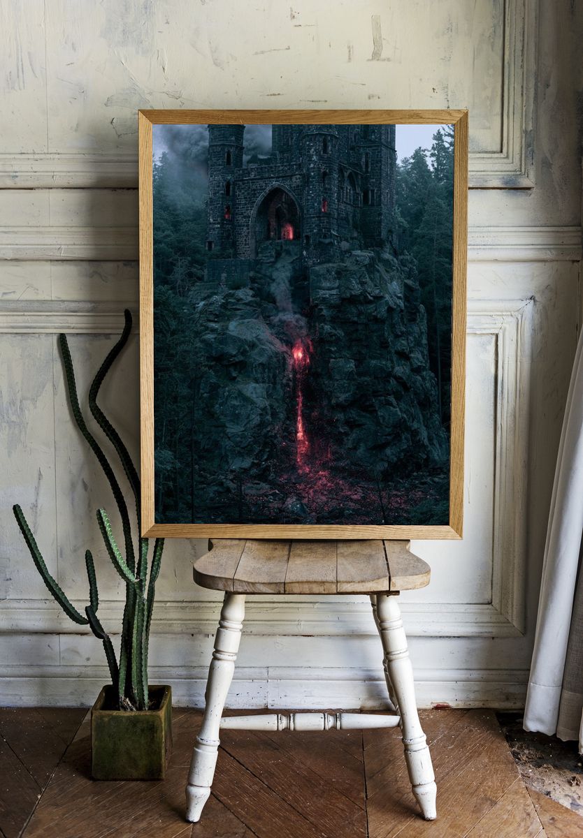 Haunted Castle in the Forest Print. room preview