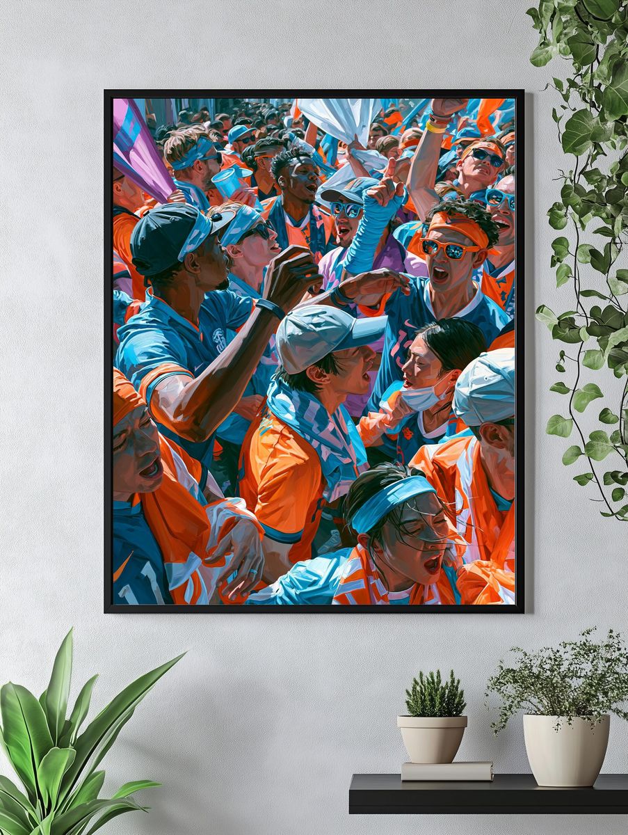 Energetic Crowd Celebration Illustration Poster. — room view 4